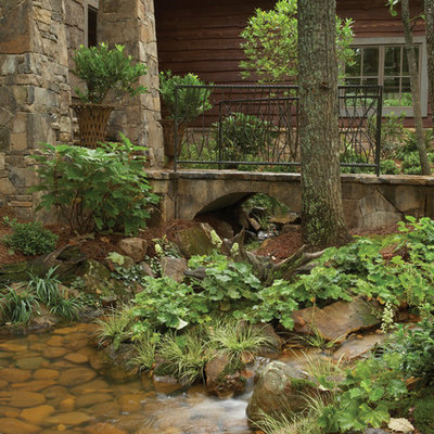 Inspiration for a traditional water fountain landscape in Atlanta.
