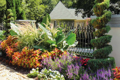 アトランタにある地中海スタイルのおしゃれな庭の写真