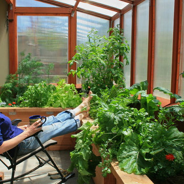 Attached greenhouse & studio
