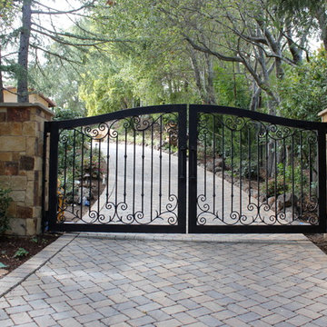 Automatic ornamental iron driveway gates