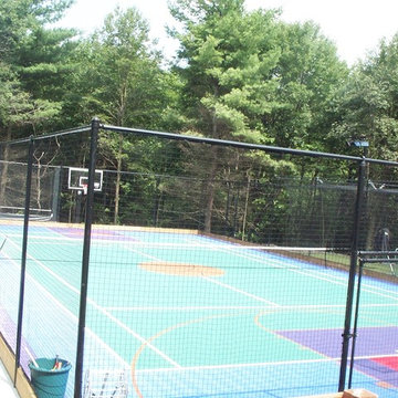Backyard Basketball and Tennis Court in Andover