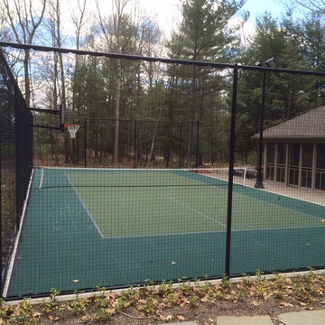 Backyard Basketball and Tennis Courts in Mason