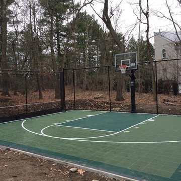 Backyard Basketball Court in Brookline