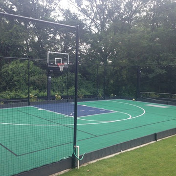 Backyard Basketball Court in Wellesley