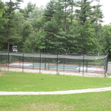 Backyard Basketball Courts and Batting Cage in Medfield