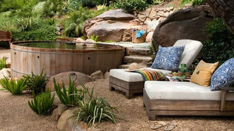 Backyard Designs with Wooden Hot Tubs