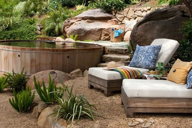 Backyard Designs with Wooden Hot Tubs