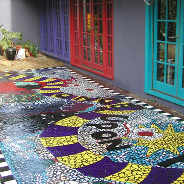 Backyard Once Upon a Time  Mosaic Tile Walkway