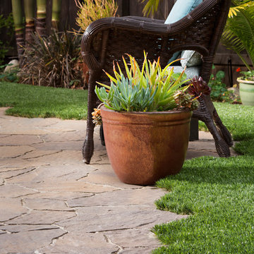 Backyard Patio Transformation with Pavers & Artificial Grass in San Diego, Ca
