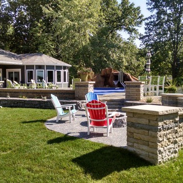 Backyard Pool, Fire Ring, and Retaining Walls
