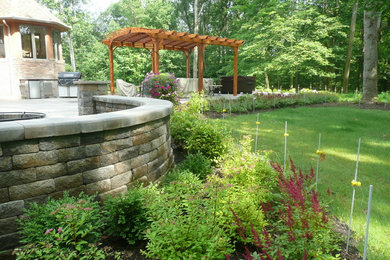 Design ideas for a large traditional shade backyard concrete paver landscaping in Other.