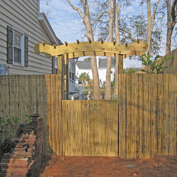 Bamboo Oriental Fence Arched Gateway