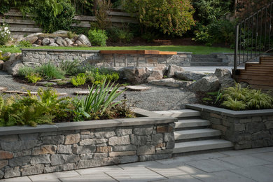Design ideas for a contemporary backyard landscaping in Vancouver.
