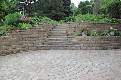 beautiful transition of paver and block