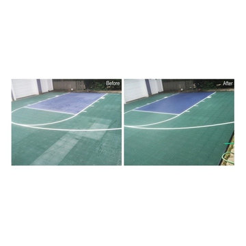 Before & After Backyard Sport Court Maintenance