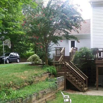 Before Photo with Timber Retaining Wall