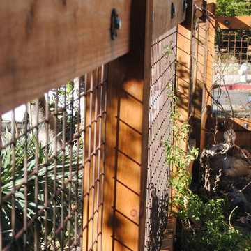 Berkeley Redwood and Welded Wire Mesh Fence