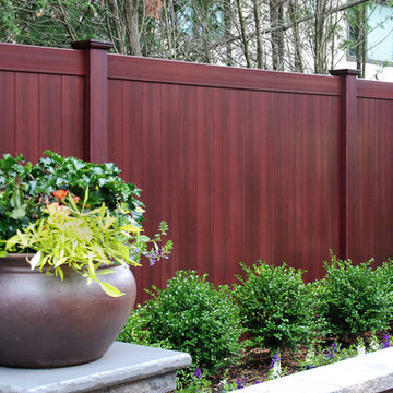 Best New Fence Idea is Illusions Mahogany PVC Vinyl Privacy Fencing Panels