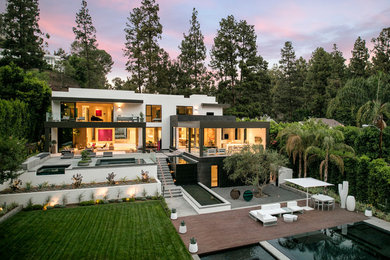 Inspiration for a contemporary backyard landscaping in Los Angeles.