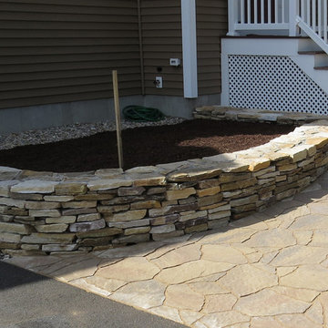 Billerica entry, patio and fire pit