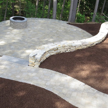 Billerica entry, patio and fire pit