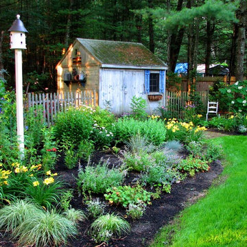 Birdhouse garden & garden shed.