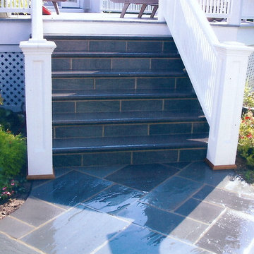 Bluestone Driveway, Sidewalk And Steps