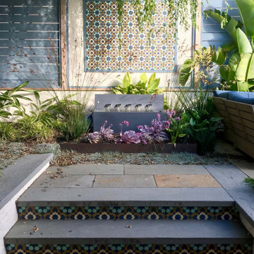 Bluestone Steps with Concrete Tile Risers