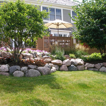Boulder Retaining Wall & Planting Bed