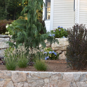 Boulder Retaining Wall & Terraced Landscaping