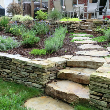Boulder Steps and Stone Wall