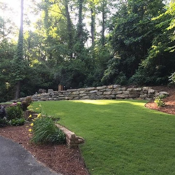 Boulder Wall, Terraced Lawn, and Putting Green