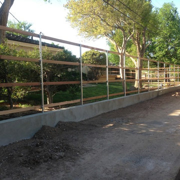 Bowie St - Cedar Fence & Concrete Retaining Wall - Wolflin