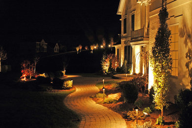 Brand new home landscape and lighting