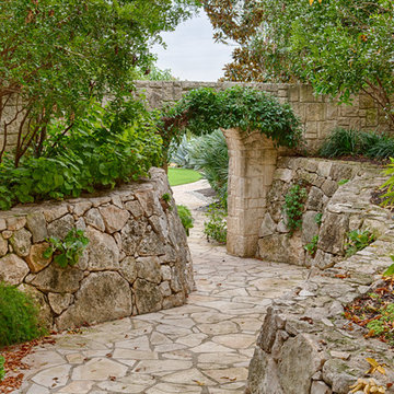 Breathtaking Stone Walls, Arch, and Walkway