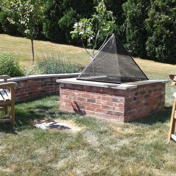 Brick Fire Pit with Custom Cover