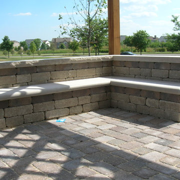 Brick Patio, Seat Wall and Pergola