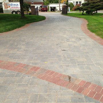 Brick Paver Driveway & Patio Restoration (before)