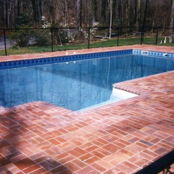 Brick Stone Patio Around Pool