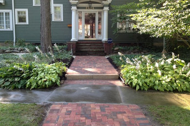 Inspiration for a brick landscaping in Cleveland.