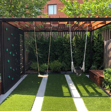 Brooklyn backyard with small playground