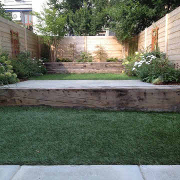 Brownstone Backyard Landscape Design & Bluestone Patio