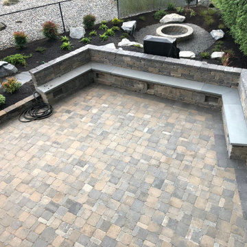 Built in Seating, Rockery and Fire Pit