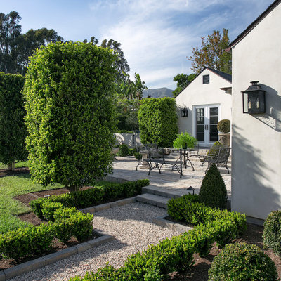 Photo of a farmhouse partial sun gravel garden path in Santa Barbara.