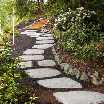 Cast concrete path stone