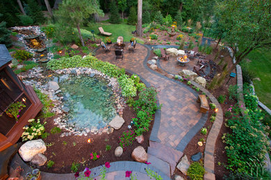 This is an example of a rustic backyard landscaping in Minneapolis.