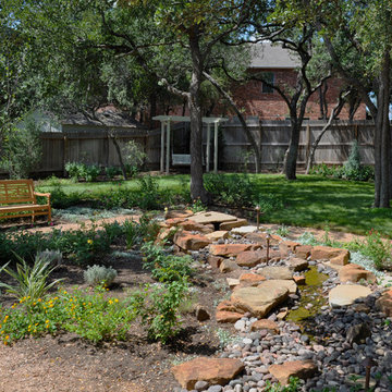 Backyard Stream Houzz, Landscaping Supplies Cedar Park Tx