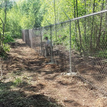 Chain Link Fence, With Barbed Wire