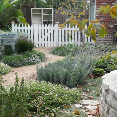 Design ideas for a traditional backyard landscaping in Los Angeles.