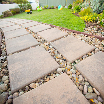 Child friendly drought tolerant front yard